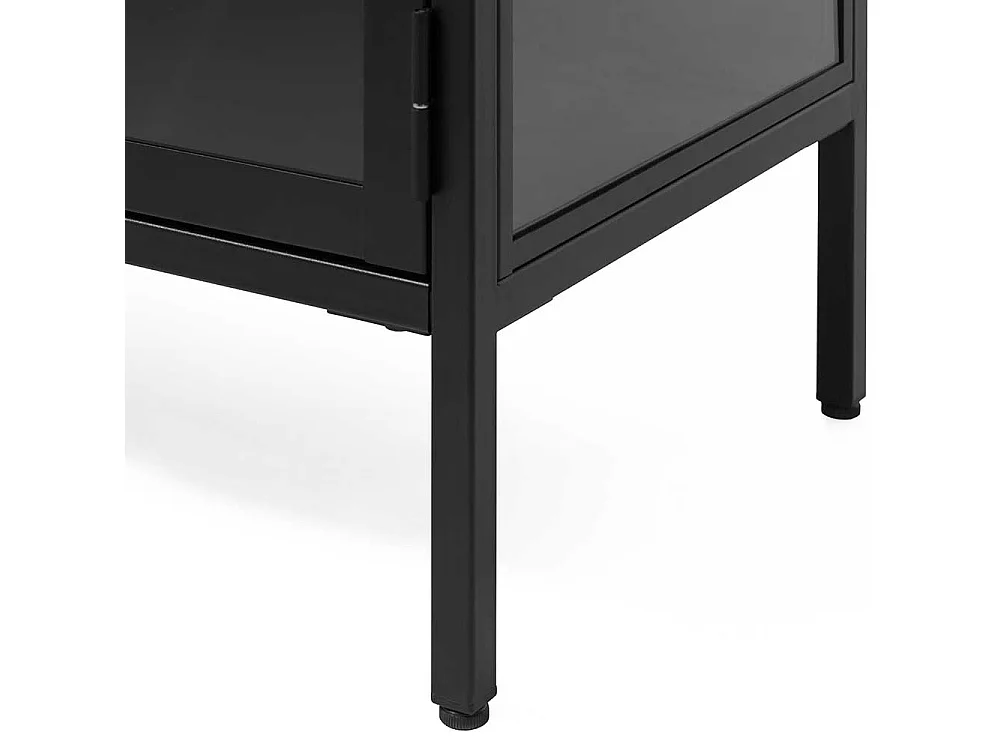 Esszimmer Vitrine aus Metall in Schwarz 1 türig