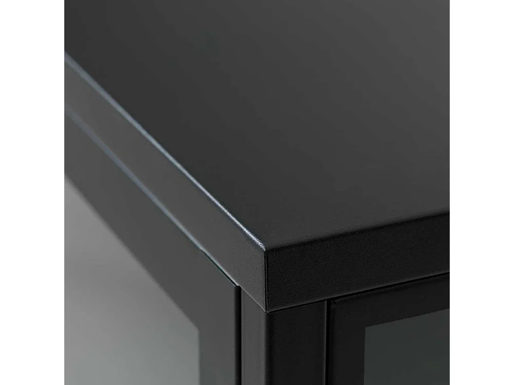 Esszimmer Vitrine aus Metall in Schwarz 1 türig