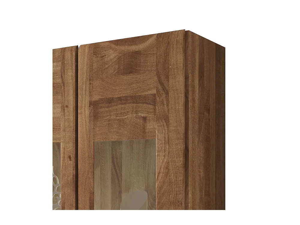 Massivholz Vitrine aus Wildeiche hängend