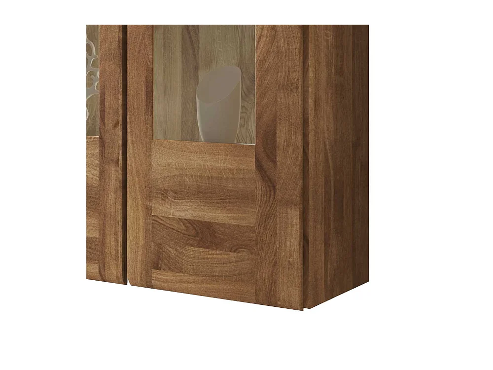 Massivholz Vitrine aus Wildeiche hängend