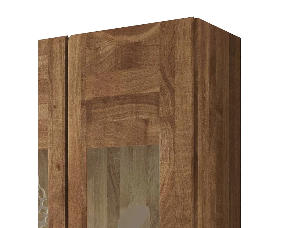 Massivholz Vitrine aus Wildeiche hängend