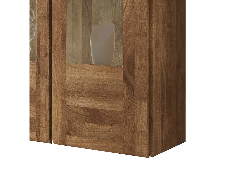 Massivholz Vitrine aus Wildeiche hängend