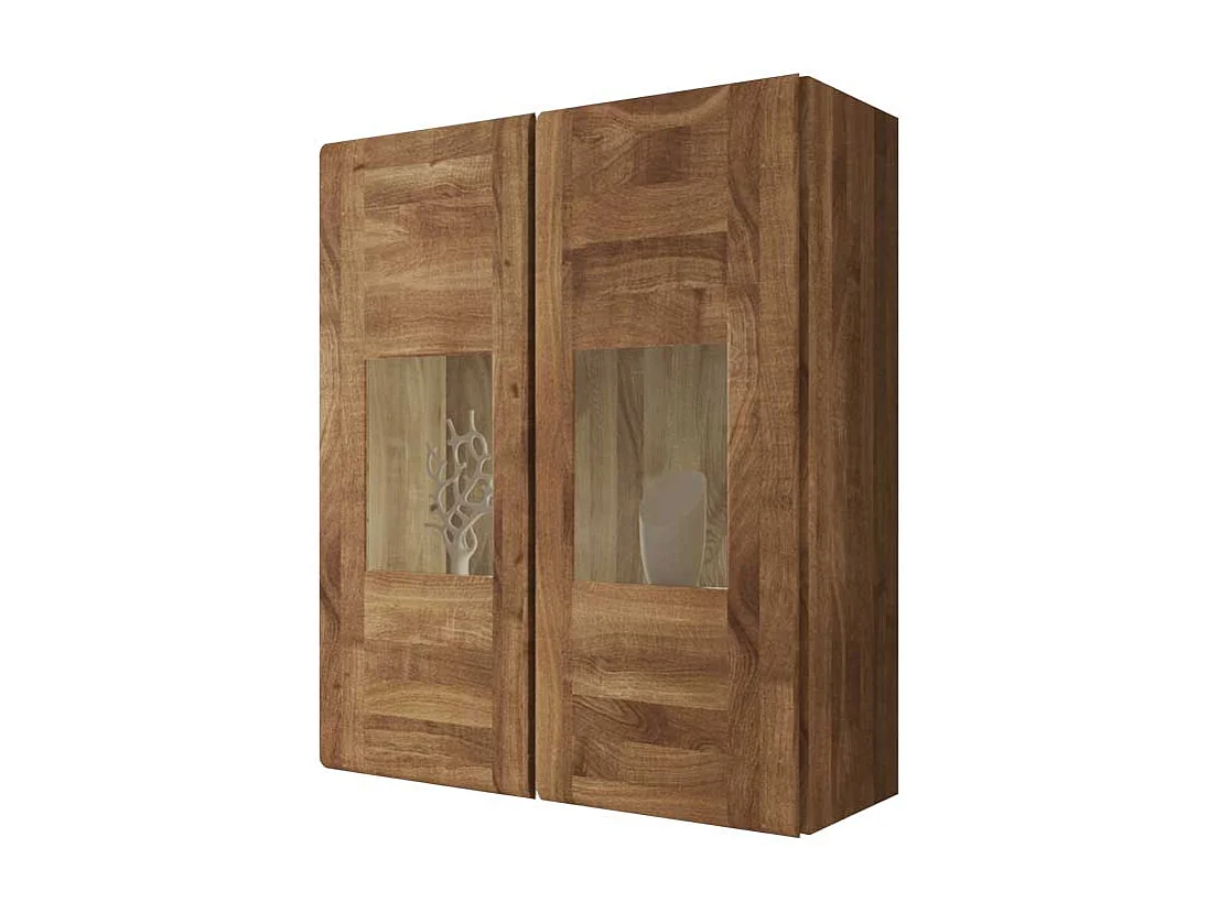 Massivholz Vitrine aus Wildeiche hängend