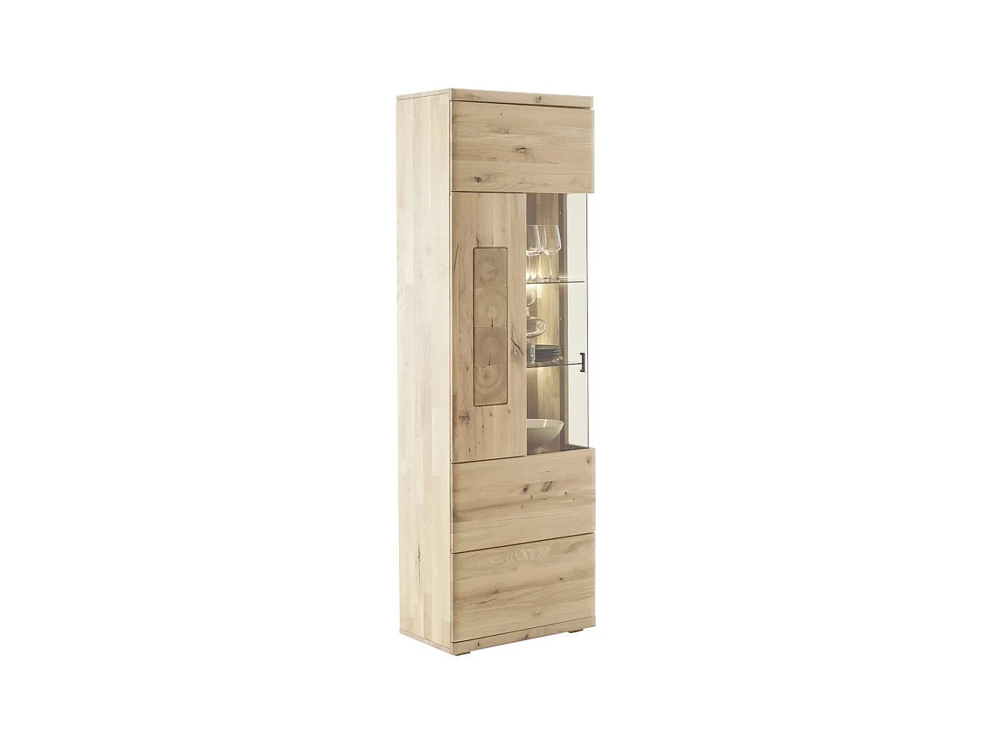 Vitrinenschrank Vitrine aus Asteiche Massivholz in modernem Design