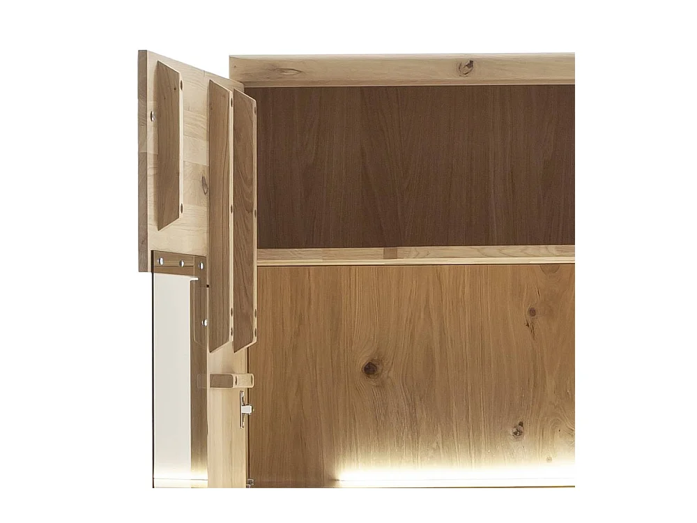 Vitrinenschrank Vitrine aus Asteiche Massivholz in modernem Design