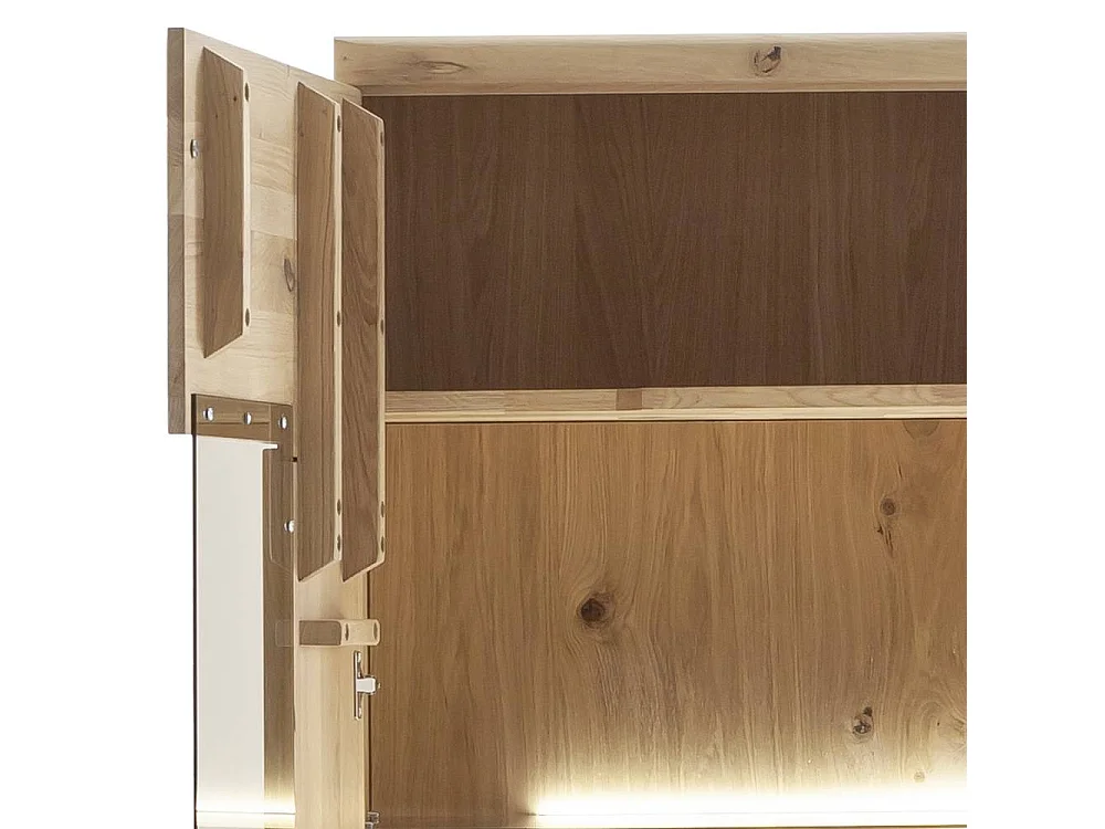 Vitrinenschrank Vitrine aus Asteiche Massivholz in modernem Design