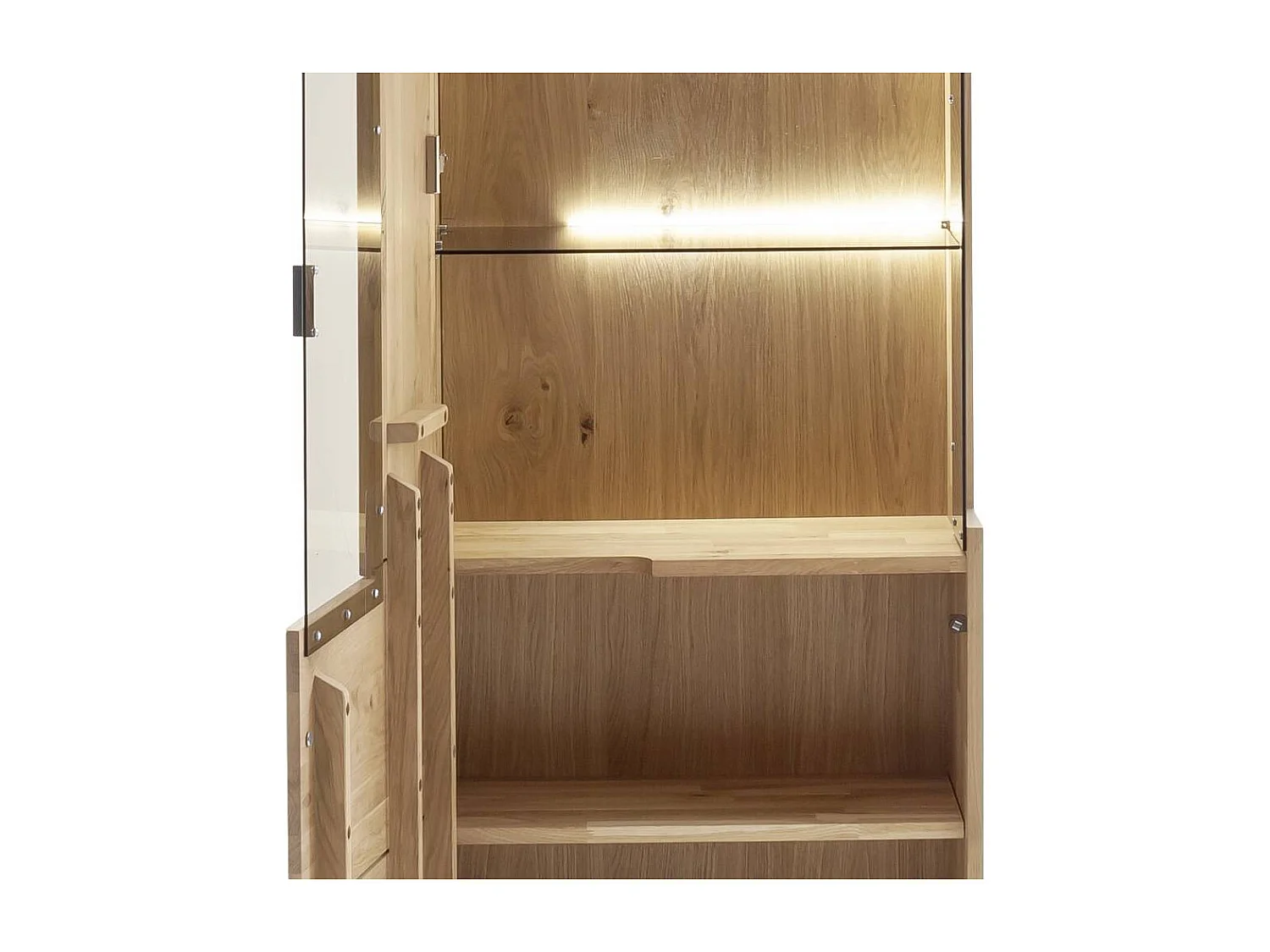 Vitrinenschrank Vitrine aus Asteiche Massivholz in modernem Design