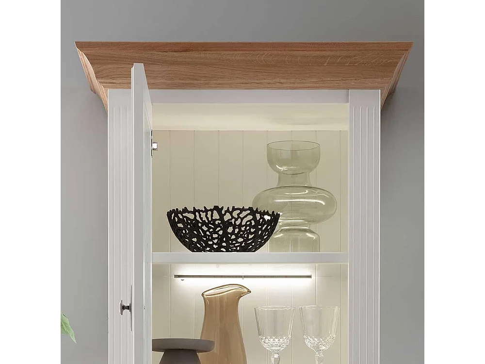 Esszimmer Vitrine aus Kiefer und Eiche Massivholz Landhausstil