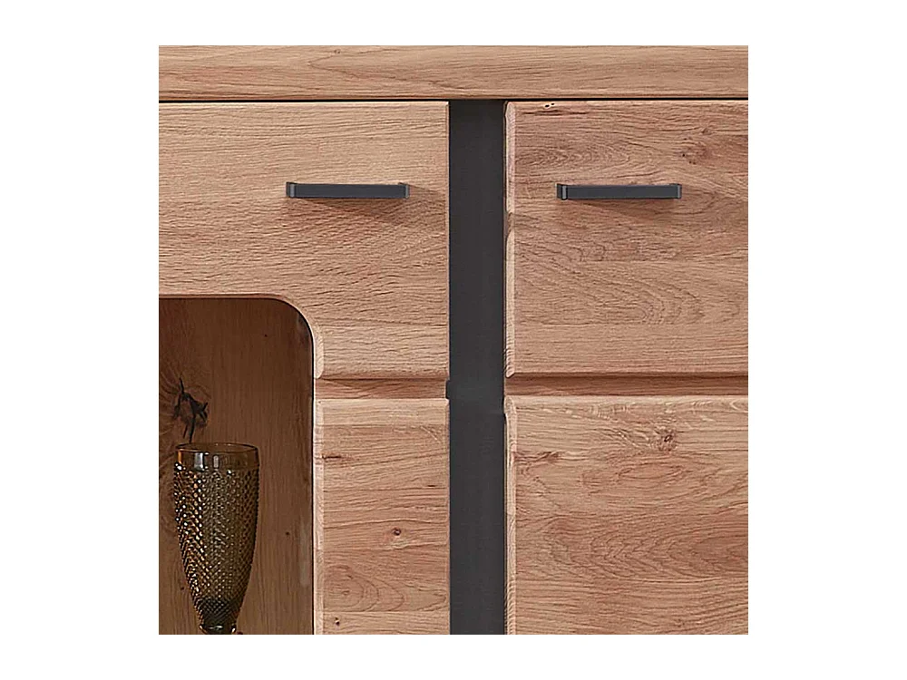 Kleine Schrank Vitrine in Eschefarben Wildeichefarben