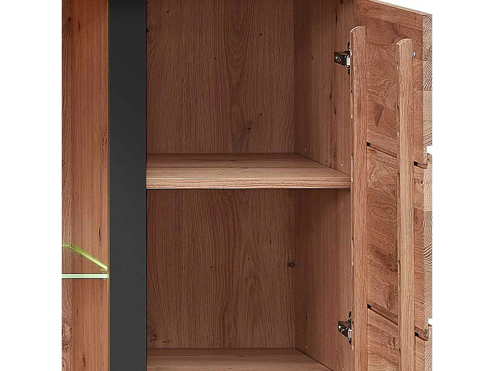 Kleine Schrank Vitrine in Eschefarben Wildeichefarben