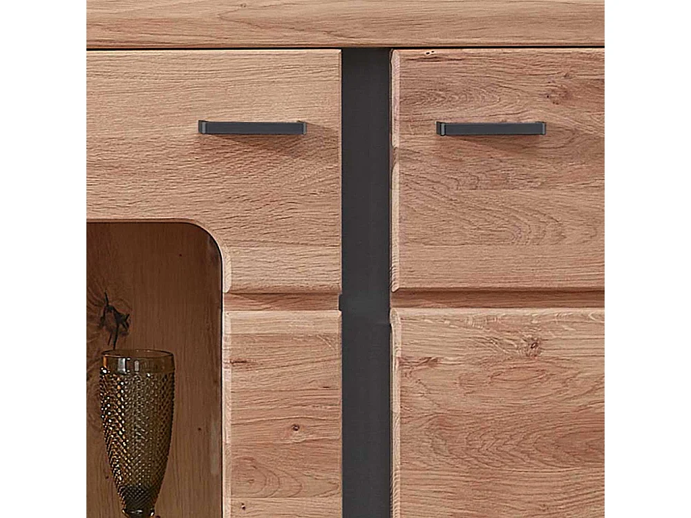 Kleine Schrank Vitrine in Eschefarben Wildeichefarben