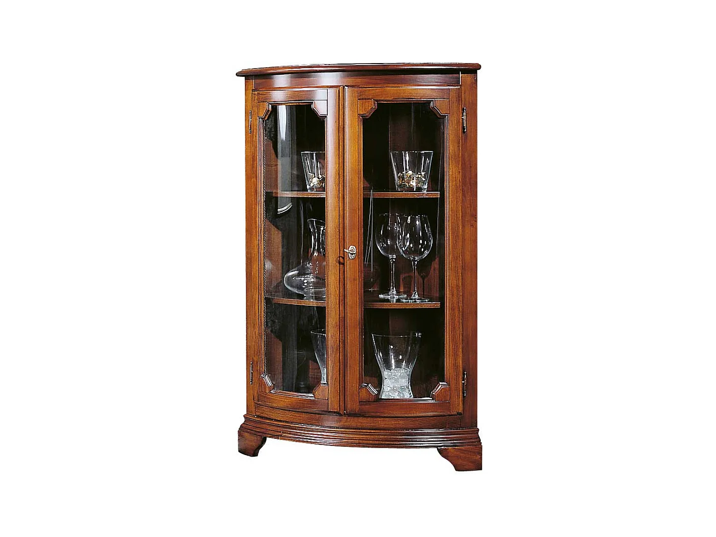 Stilmöbel Eck-Vitrine in italienischem Design 112 cm hoch