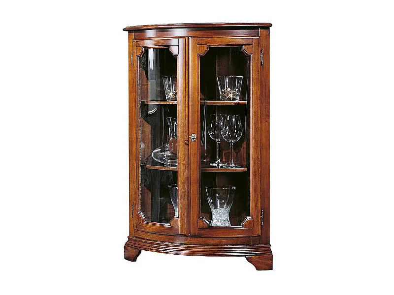 Stilmöbel Eck-Vitrine in italienischem Design 112 cm hoch