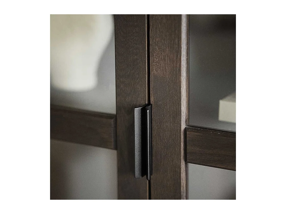 Vitrine Standvitrine mit Glastüren in Holz Braun