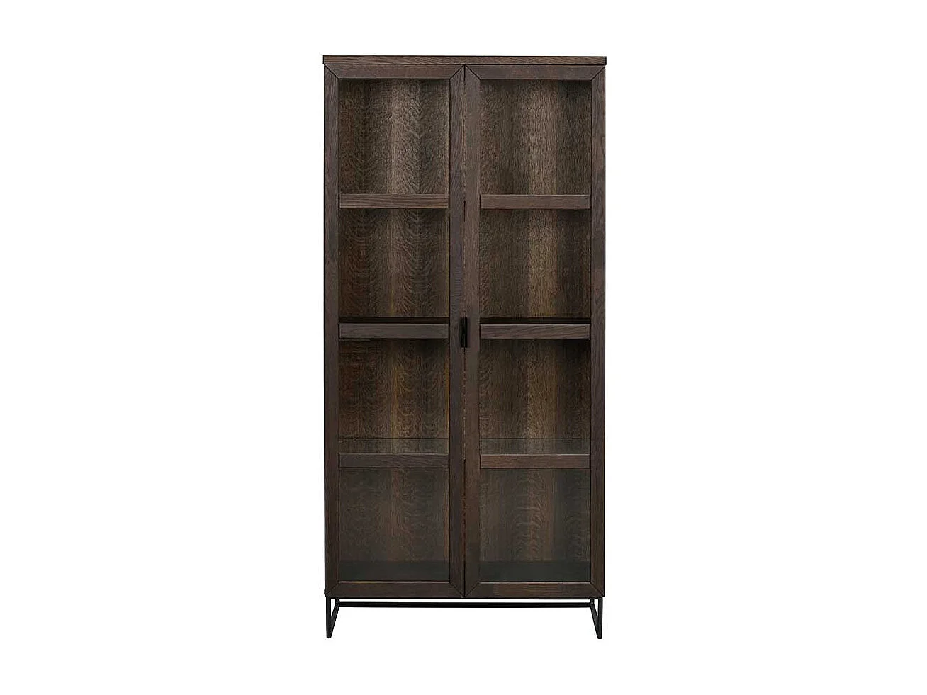 Vitrine Standvitrine mit Glastüren in Holz Braun