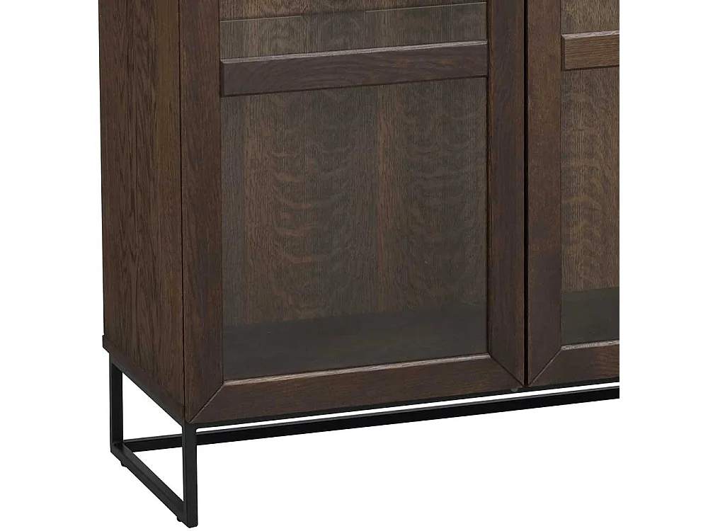 Vitrine Standvitrine mit Glastüren in Holz Braun