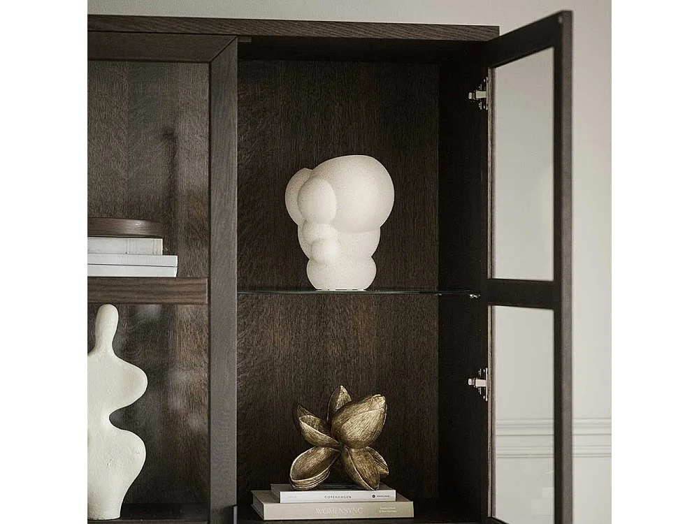 Vitrine Standvitrine mit Glastüren in Holz Braun