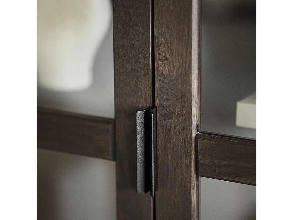 Vitrine Standvitrine mit Glastüren in Holz Braun