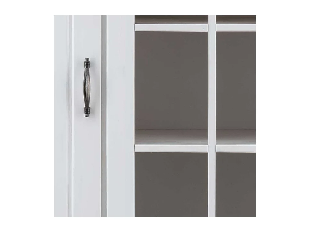 Esszimmer Vitrinenschrank in Weiß und Kieferfarben Soft Close