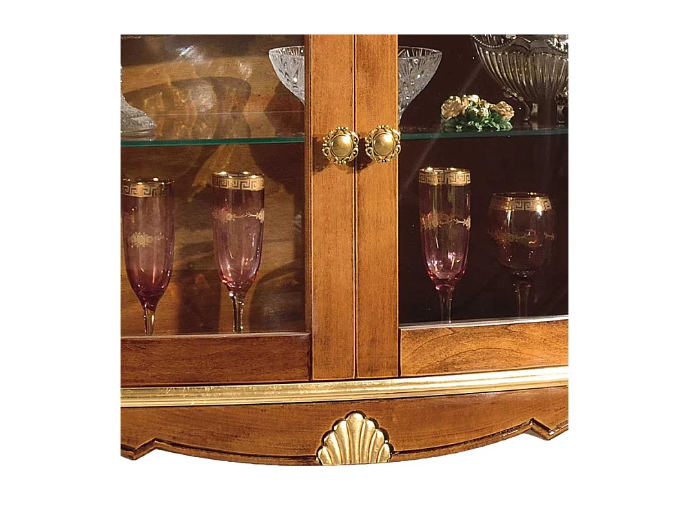 Kleiner Vitrinenschrank in Nussbaumfarben italienischen Design