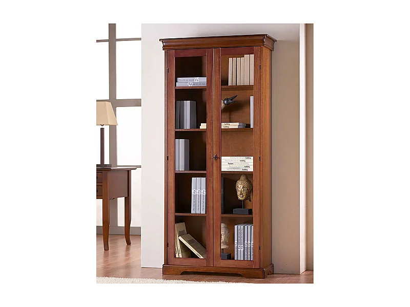 Vitrine Nussbaumfarben im klassischen Stil 179 cm hoch