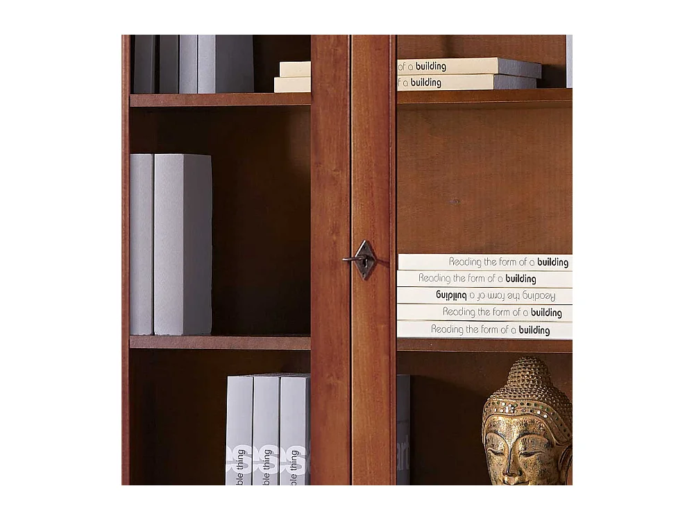 Vitrine Nussbaumfarben im klassischen Stil 179 cm hoch