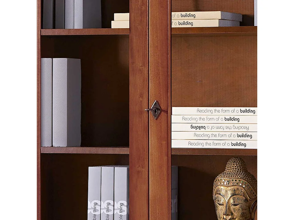 Vitrine Nussbaumfarben im klassischen Stil 179 cm hoch