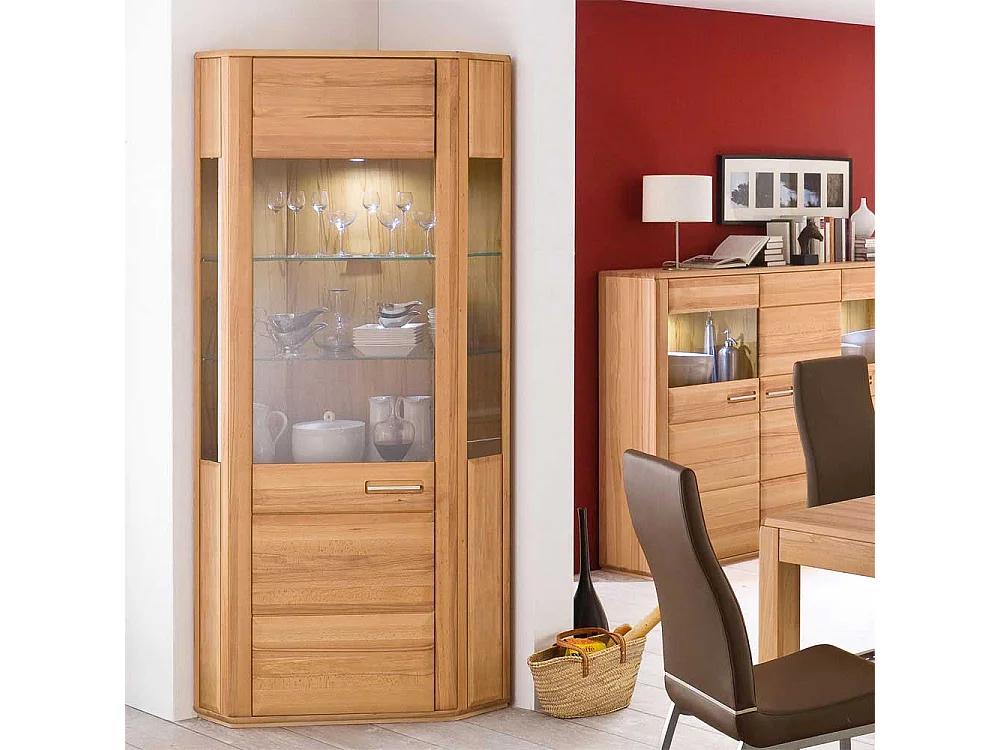 Vitrine 1-türig weiße Beleuchtung