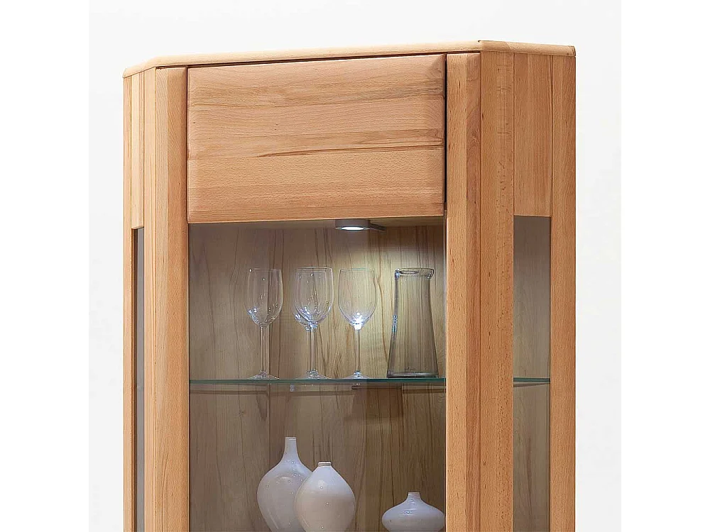 Vitrine 1-türig weiße Beleuchtung