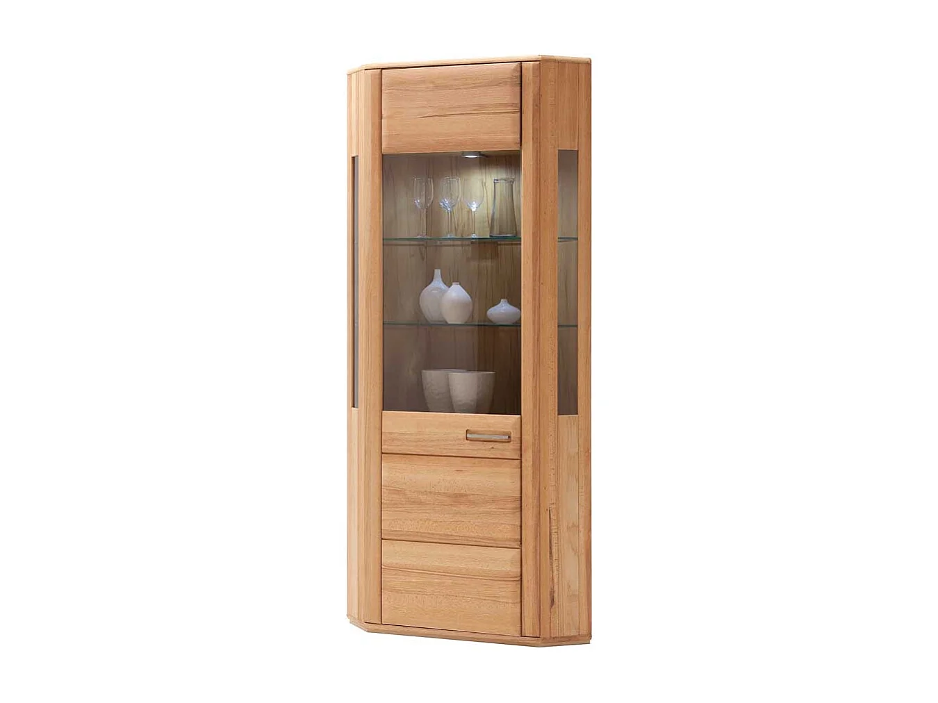 Vitrine 1-türig weiße Beleuchtung