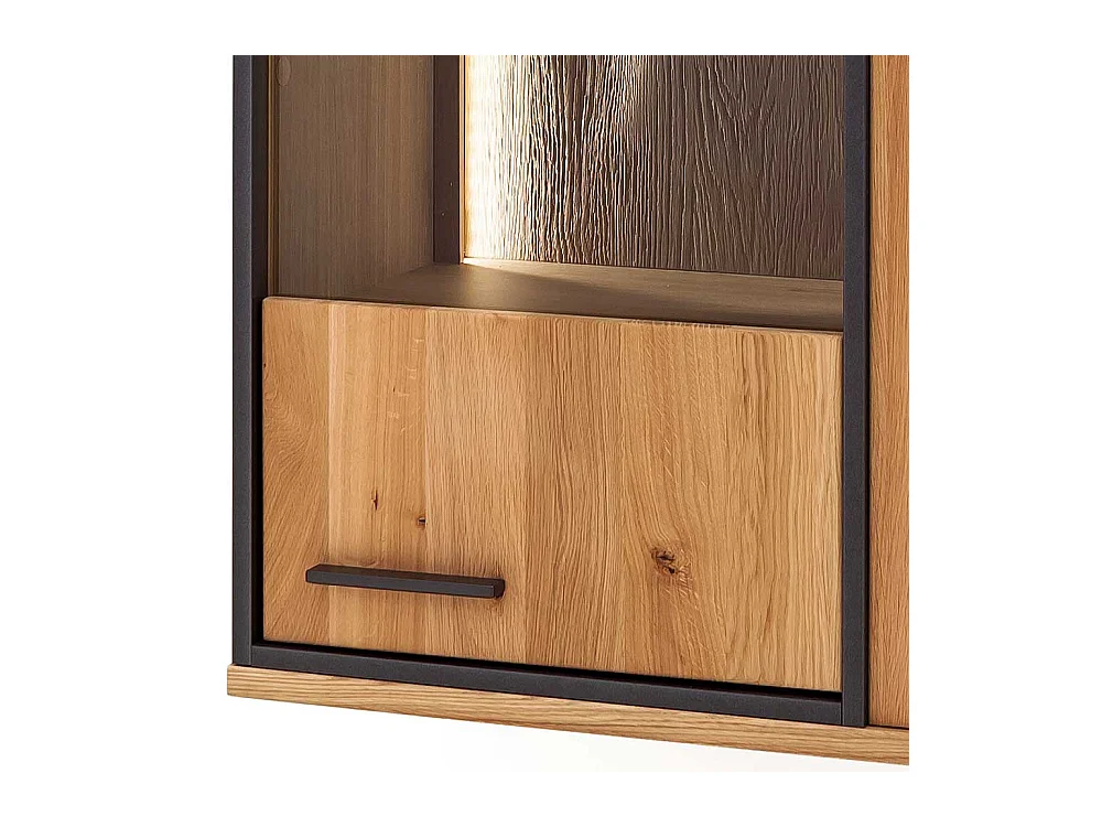 Wand Vitrine mit Asteiche furniert 60 cm breit