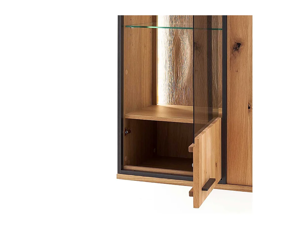 Wand Vitrine mit Asteiche furniert 60 cm breit