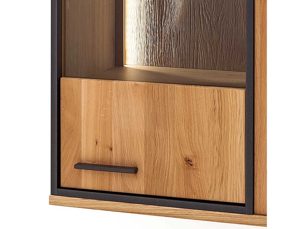 Wand Vitrine mit Asteiche furniert 60 cm breit