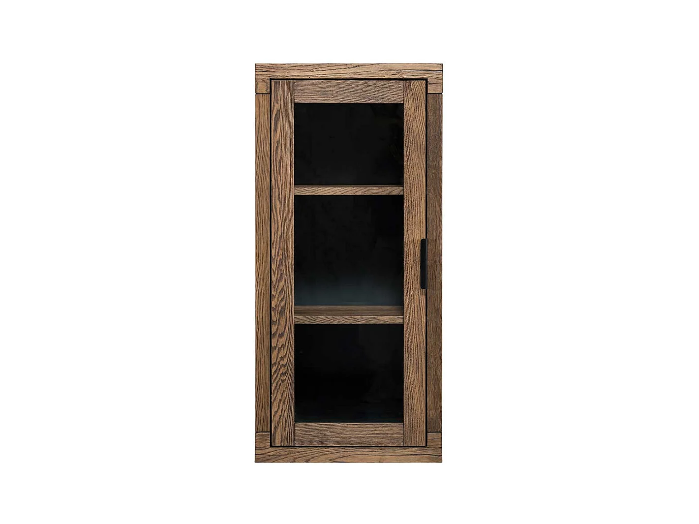Wand Vitrine aus Eiche Massivholz Wengefarben