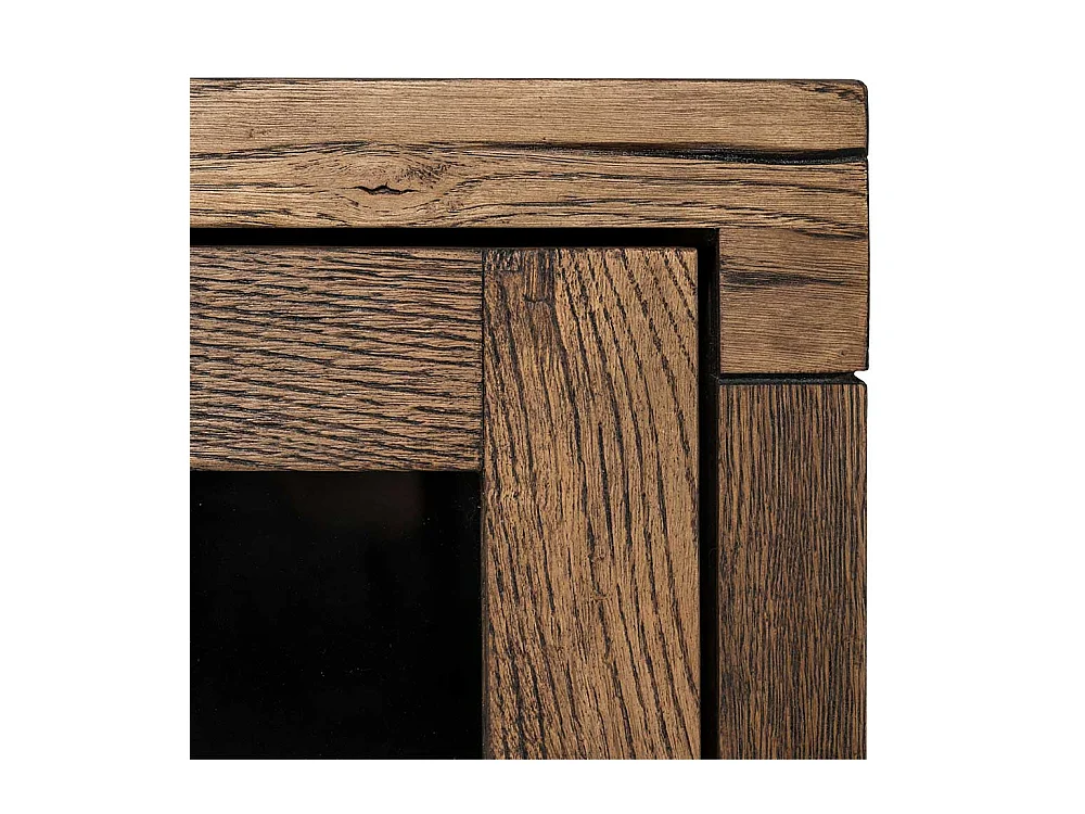 Wand Vitrine aus Eiche Massivholz Wengefarben