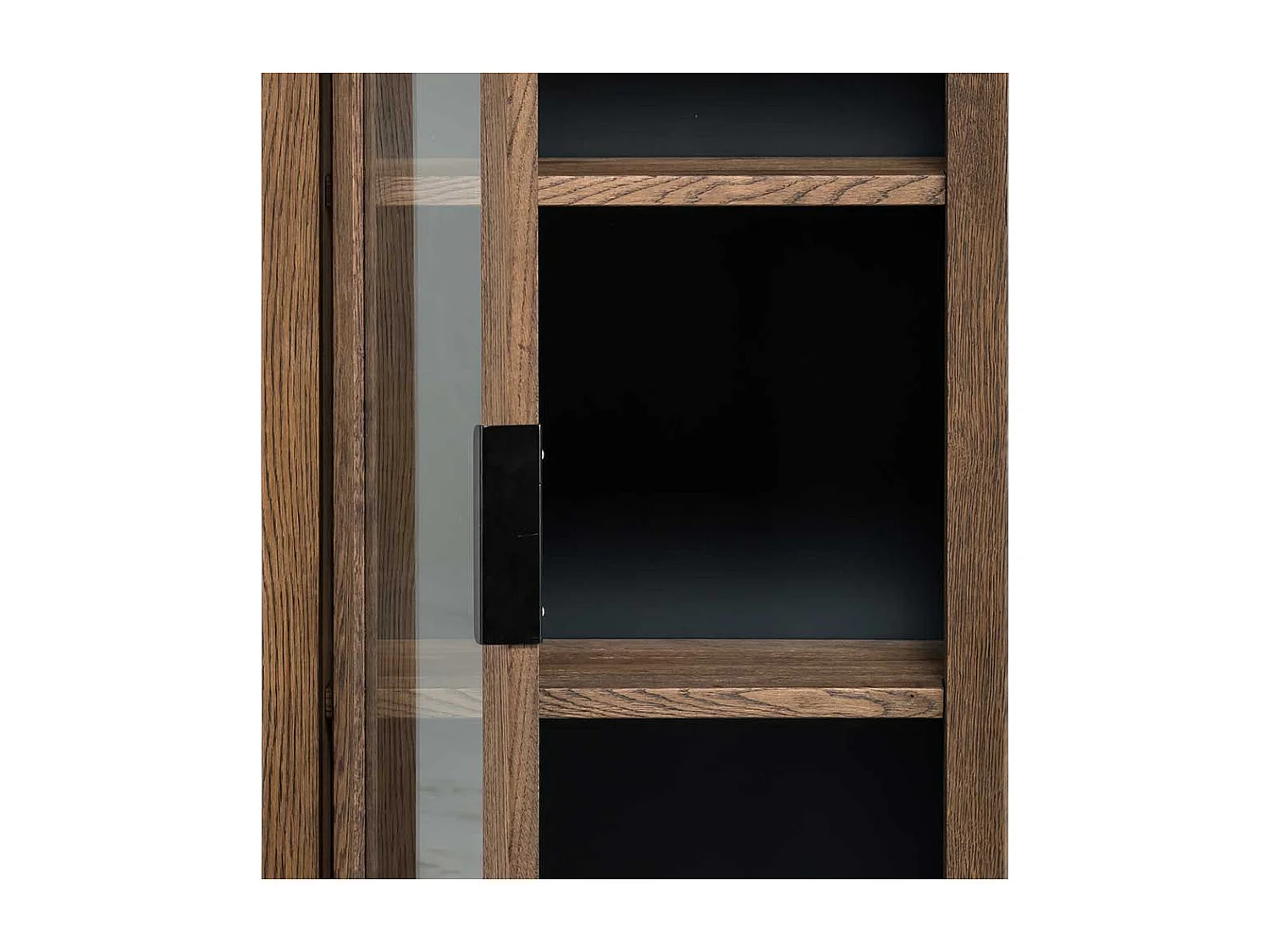 Wand Vitrine aus Eiche Massivholz Wengefarben