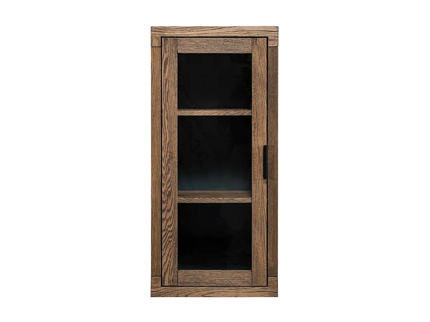 Wand Vitrine aus Eiche Massivholz Wengefarben