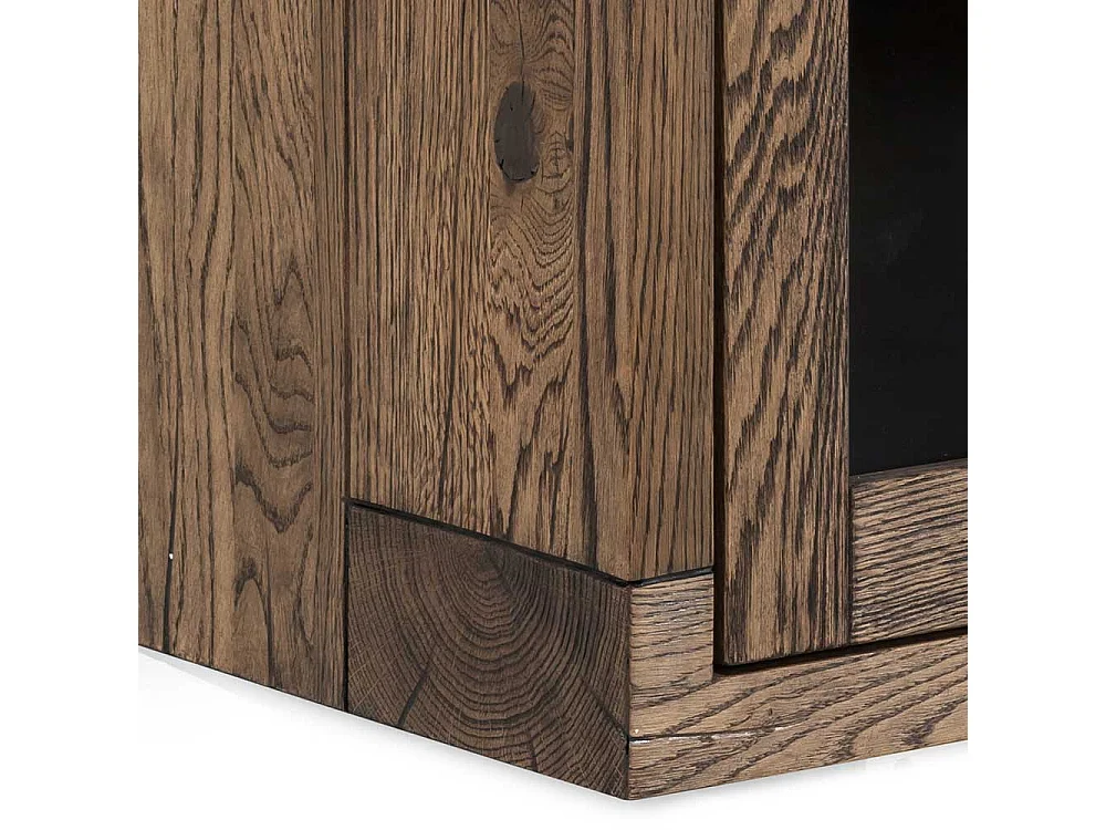 Wand Vitrine aus Eiche Massivholz Wengefarben