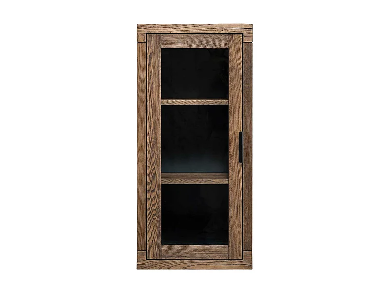 Wand Vitrine aus Eiche Massivholz Wengefarben