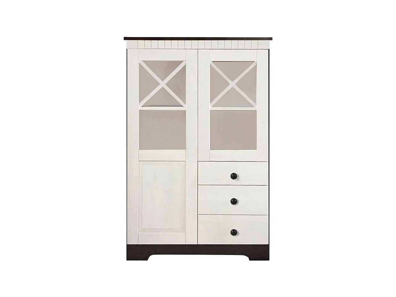 Vitrine Schrank Vitrine mit Glastüren und Schubladen