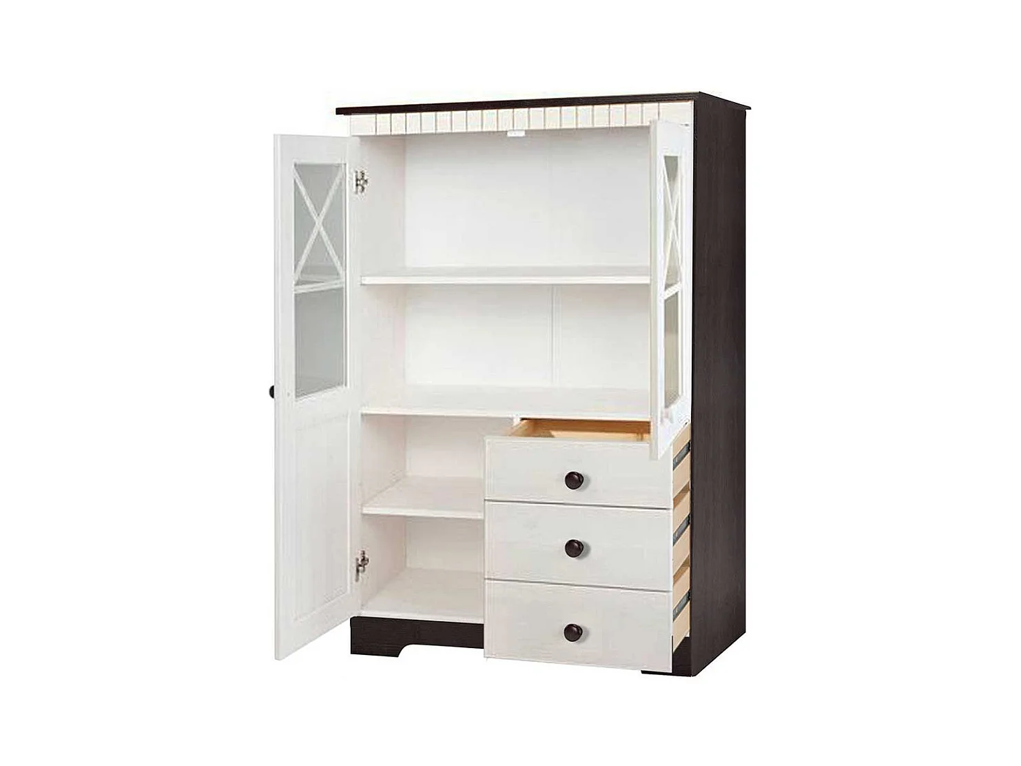 Vitrine Schrank Vitrine mit Glastüren und Schubladen