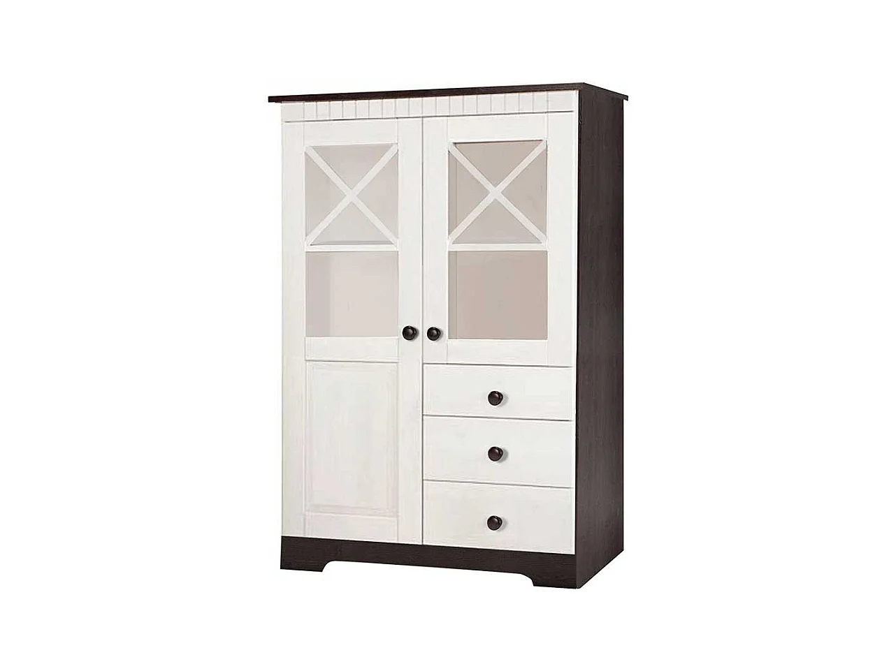 Vitrine Schrank Vitrine mit Glastüren und Schubladen