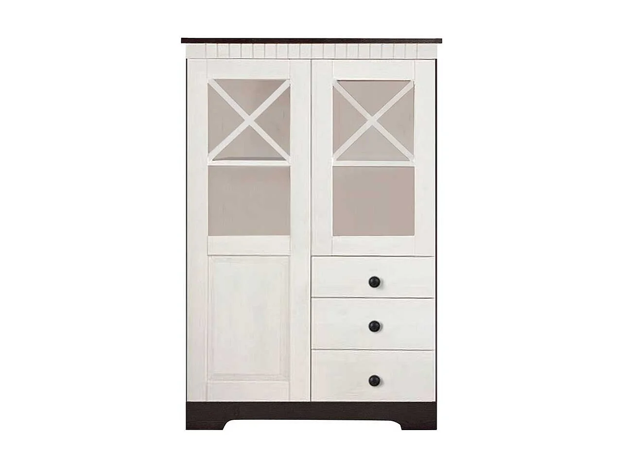 Vitrine Schrank Vitrine mit Glastüren und Schubladen