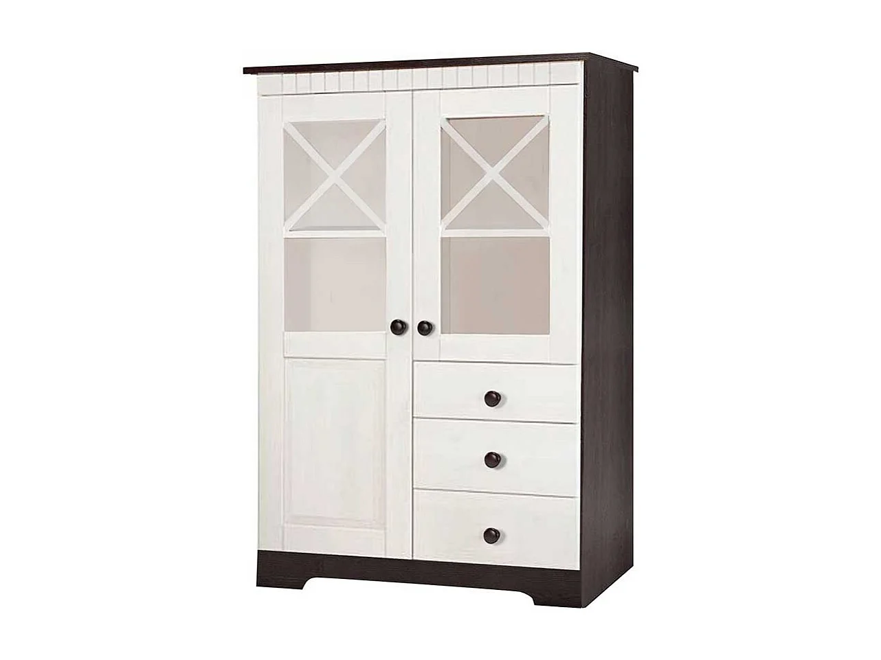 Vitrine Schrank Vitrine mit Glastüren und Schubladen