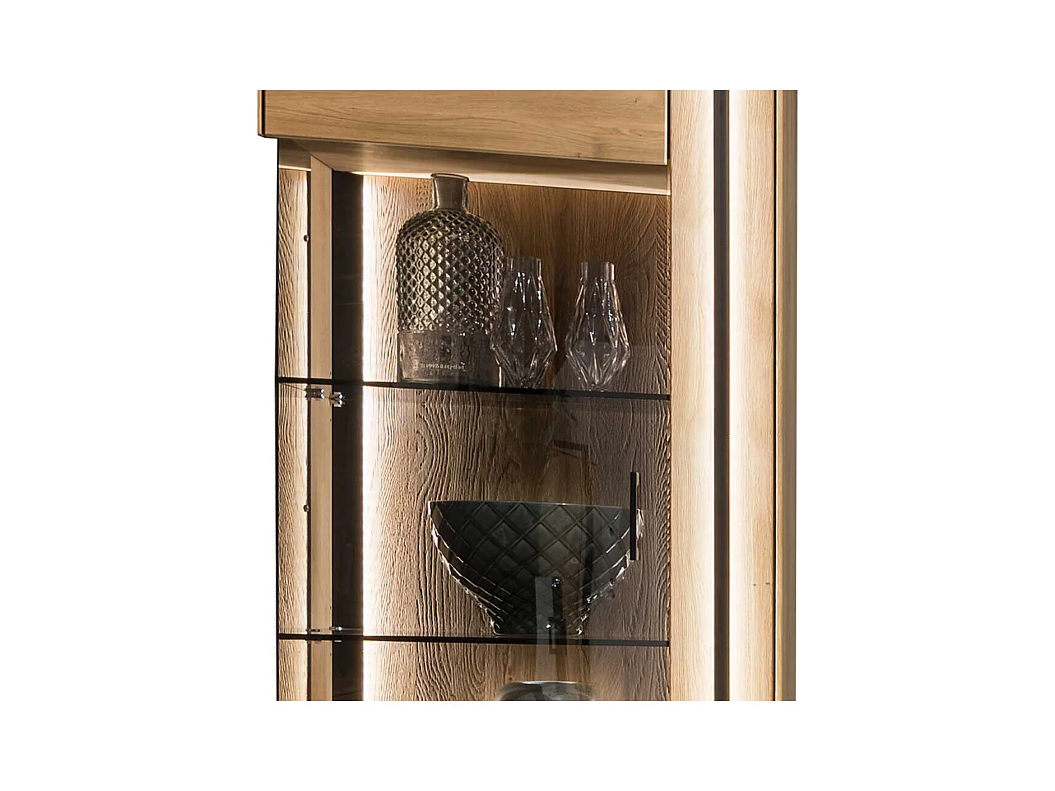 Wohnzimmer Vitrinenschrank in Asteichefarben 1 Tür mit Soft Close