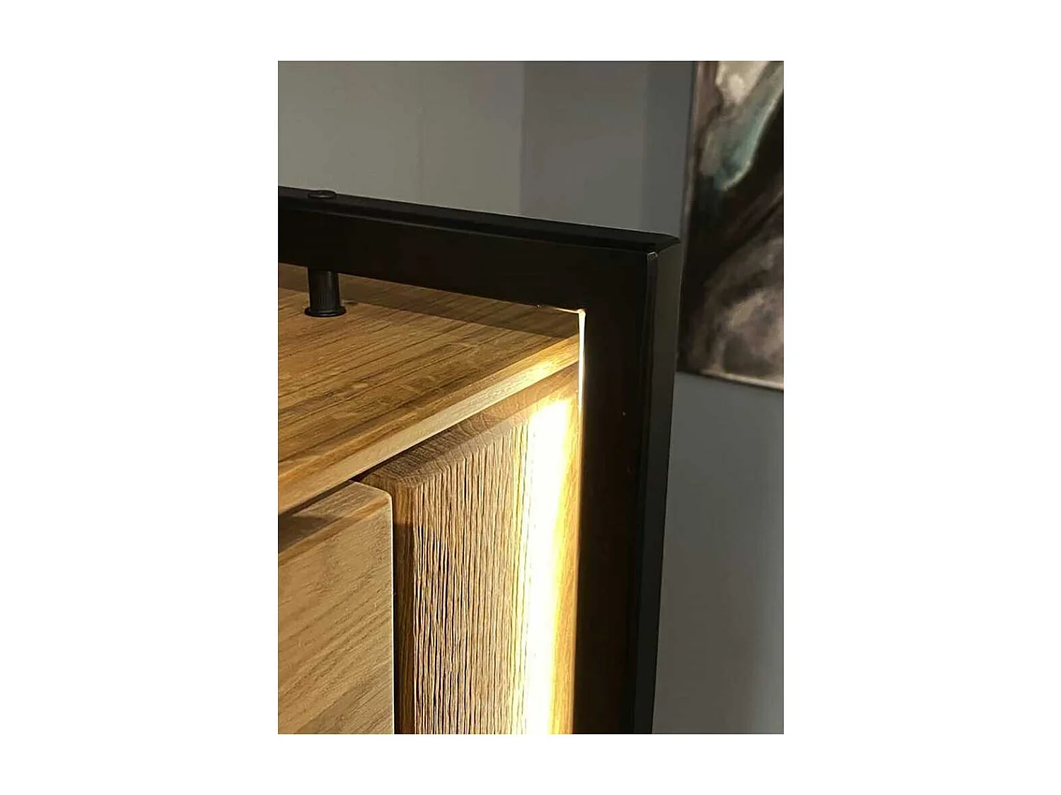 Wohnzimmer Vitrinenschrank in Asteichefarben 1 Tür mit Soft Close