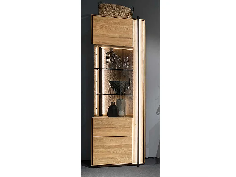 Wohnzimmer Vitrinenschrank in Asteichefarben 1 Tür mit Soft Close