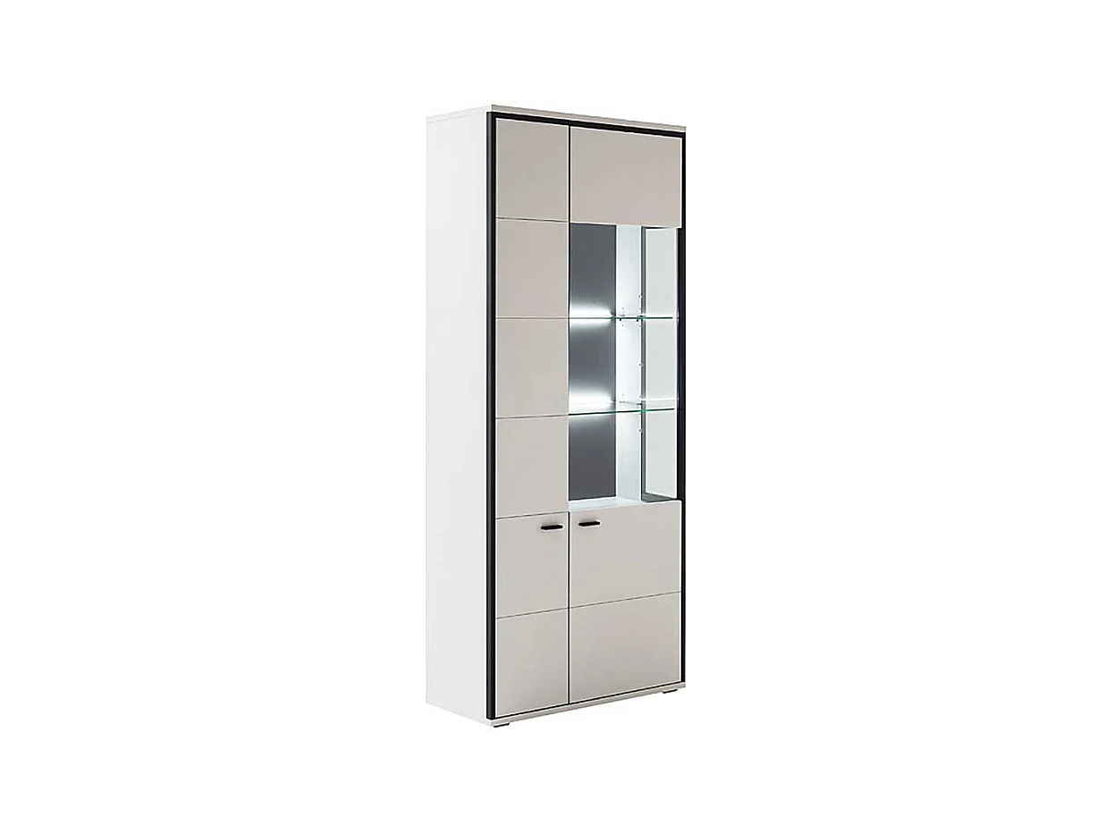 Esszimmer Vitrine weiss in modernem Design 199 cm hoch
