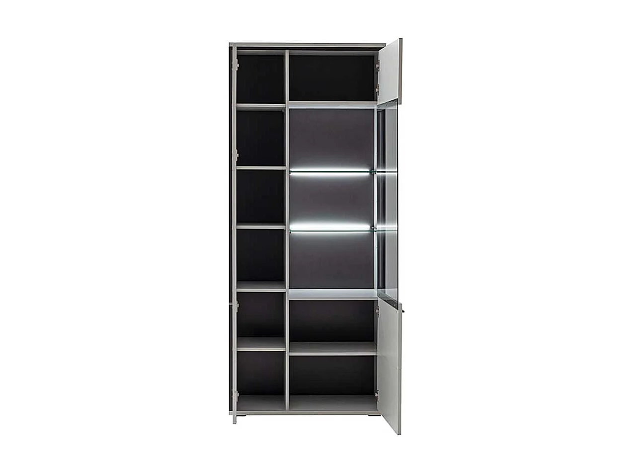 Esszimmer Vitrine weiss in modernem Design 199 cm hoch