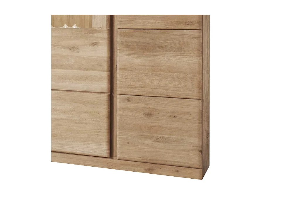 Vitrine mit LED Beleuchtung Wildeiche Bianco